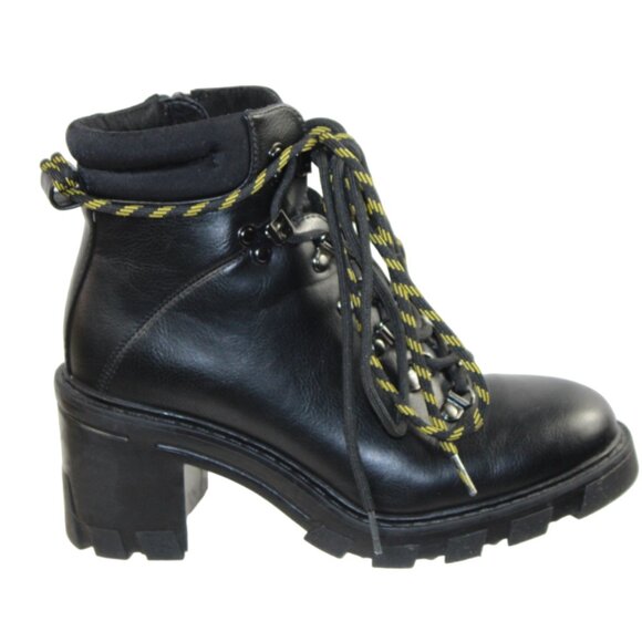 BCBGeneration Tenzi Black Leather Lace-Up Hiker Boot Size 37.5 (US 7.5) - Picture 5 of 10